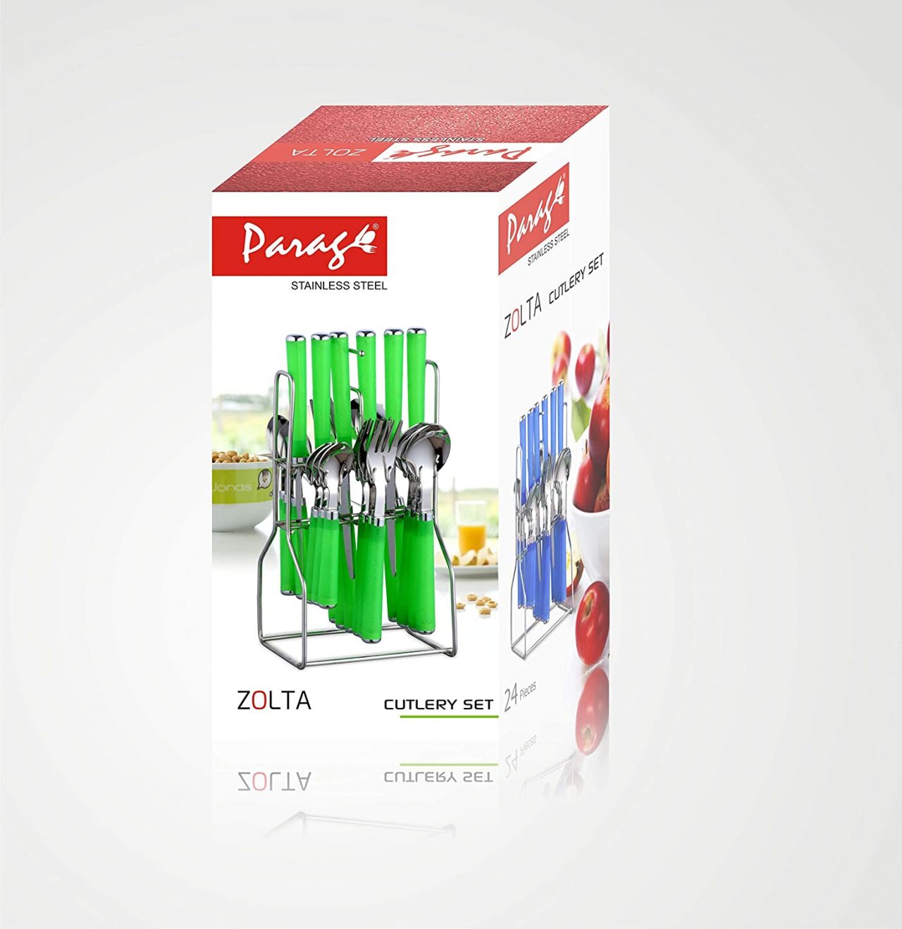 Parage Zolta Stainless Steel Cutlery Set- Set of 25 Stylish (Green)