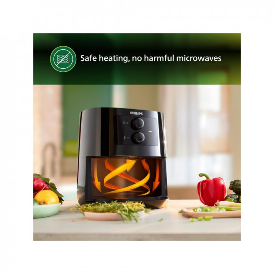 PHILIPS Air Fryer HD920090 uses up to 90 less fat 1400W 41 Liter with Rapid Air Technology Black Large