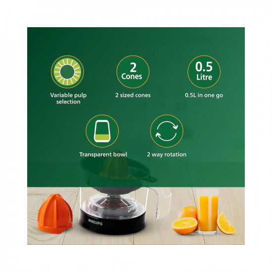 PHILIPS Citrus Press Juicer HR278800 Black  Transparent Medium