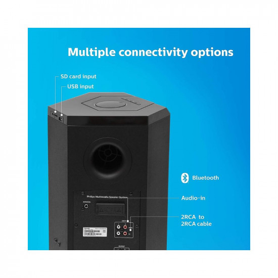 Philips Convertible Soundbar MMS8085B94 21 Channel 80W with Multiple-Connectivity Option Black