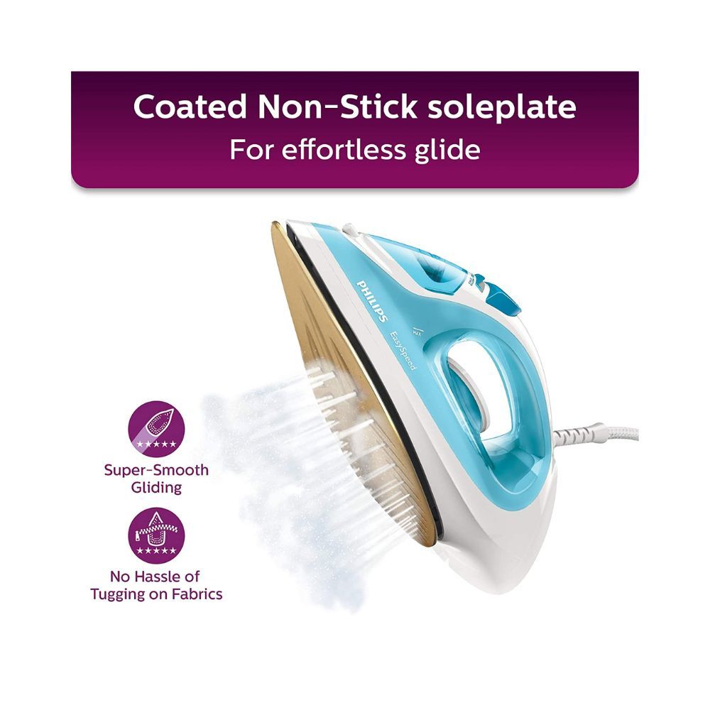 Philips Easy Speed Steam Iron With Ceramic Soleplate BlueFree Size