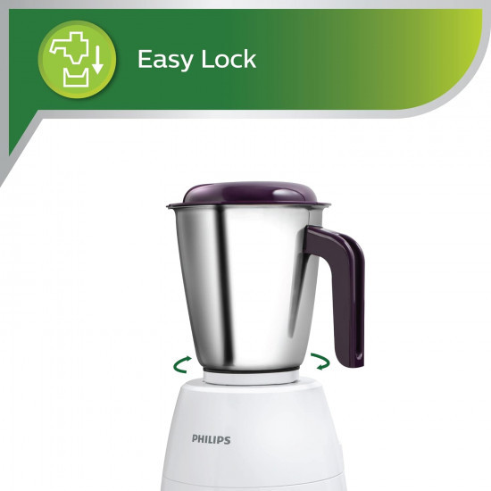 PHILIPS HL7505 500W Mixer Grinder White and Purple