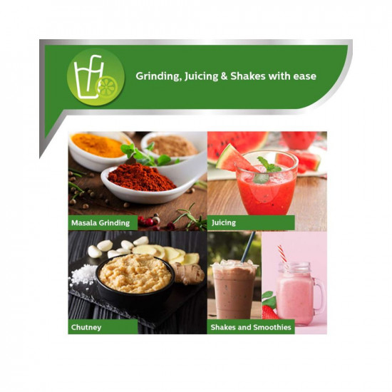 Philips HL757800 600W Turbo Juicer Mixer Grinder with 3 Jars - Nuti Juicer Jar Blender and Multi Purpose jar