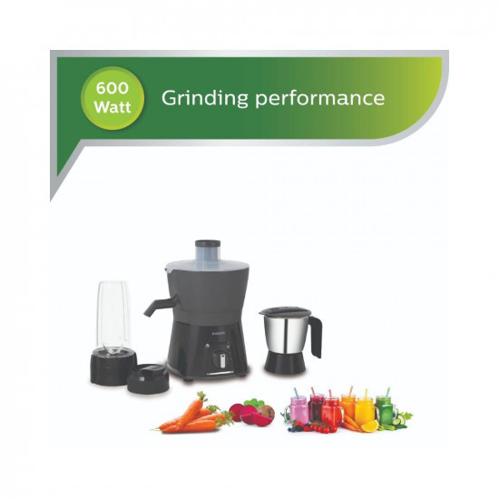 Philips HL757900 600W Turbo Juicer Mixer Grinder with 3 Jars -Blend and Carry Nutri Juicer Jar Multi Purpose jar
