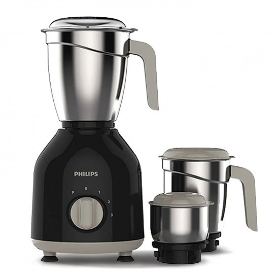 Philips HL775601 Mixer Grinder 750 Watt 3 Stainless Steel Multipurpose Jars with 3 Speed Control and Pulse function Black