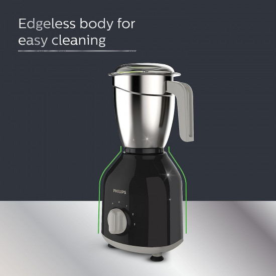 Philips HL775601 Mixer Grinder 750 Watt 3 Stainless Steel Multipurpose Jars with 3 Speed Control and Pulse function Black