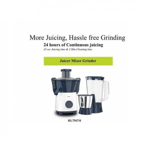 PHILIPS Juicer Mixer Grinder HL756700 500 Watts 2 Jar Deep Azure