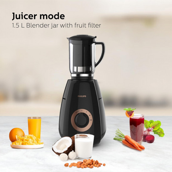 PHILIPS Mixer Grinder 3-in-1 750 Watt Mixer Grinder  Juicer  Food Processor 4 Jar HL770701
