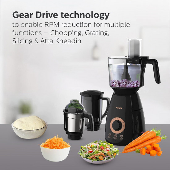 PHILIPS Mixer Grinder 3-in-1 750 Watt Mixer Grinder  Juicer  Food Processor 4 Jar HL770701