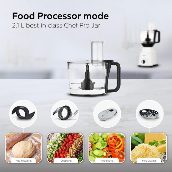 PHILIPS Mixer Grinder 750 Watt 3 in 1 Mixer Grinder  Juicer  Food Processor 4 Jar HL776300