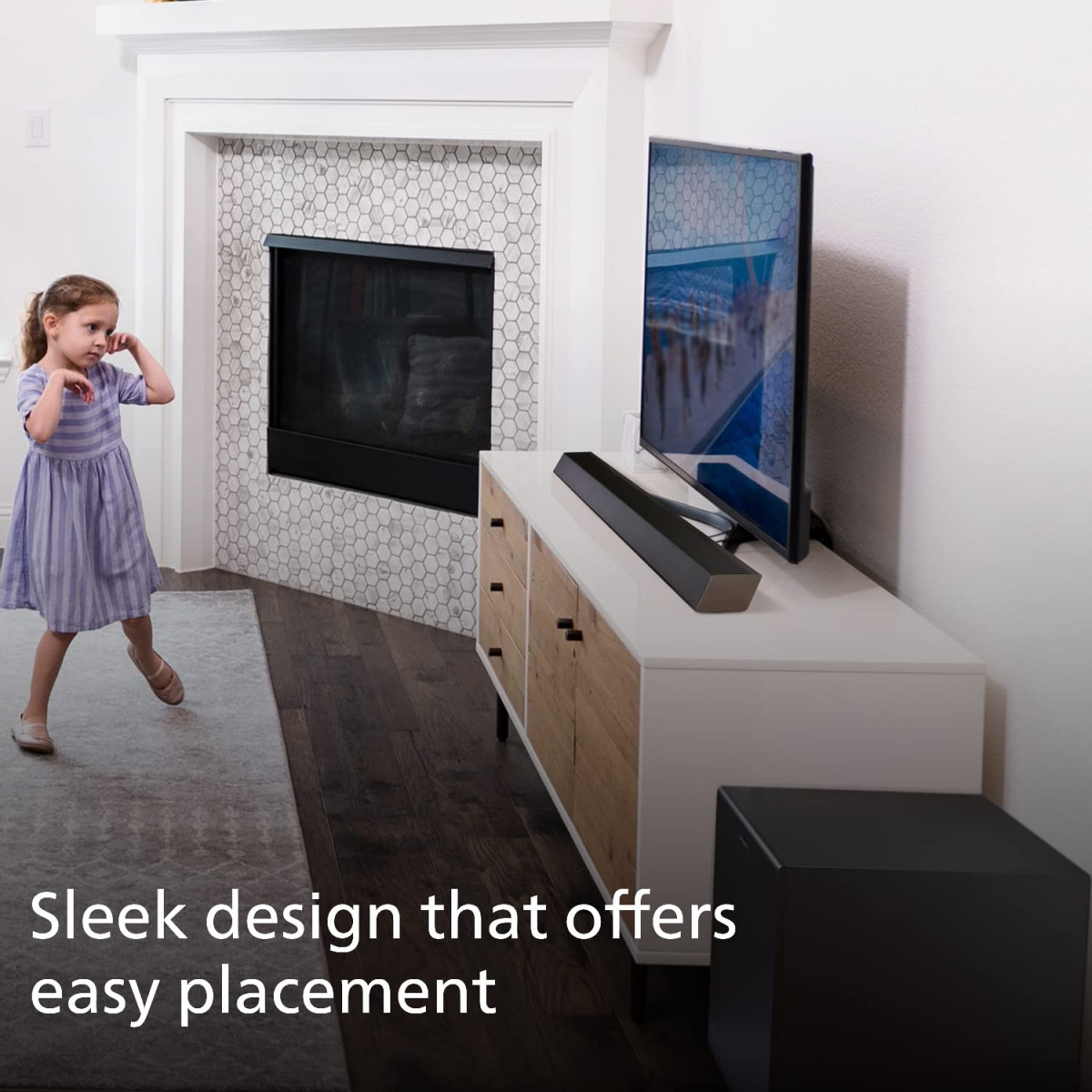 Philips Soundbar TAB8947 51 Ch 312 660W Black Dolby Atmos Wireless Subwoofer UP-Firing SpeakersVirtual Surround Built-in Chromecast AI Voice Assistant