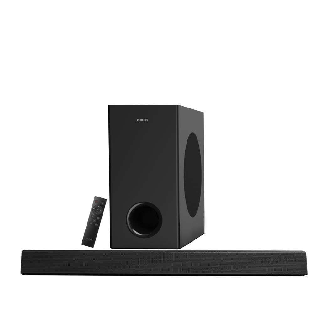 Philips TAB7007 21 CH 240W Dolby Digital Plus Bluetooth Soundbar V53 with Wireless subwoofer Multi-Connectivity Option with Supporting USB HDMI AUX  Remote Control Black