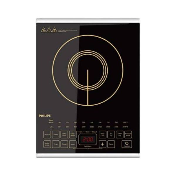 Philips Viva Collection HD4938/01 2100-Watt Induction Cooktop with Sensor Touch (Black)