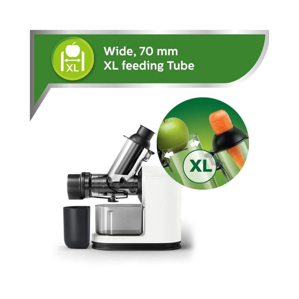 Philips Viva Collection Masticating juicer HR188781 XL Tube WhiteBlack
