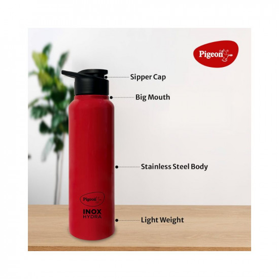 Pigeon 15 litre Hot Kettle and Stainless Steel Water Bottle Combo used for boiling Water Making Tea and Coffee Instant Noodles Soup 1500 Watt with Auto Shut- off Feature - Silver