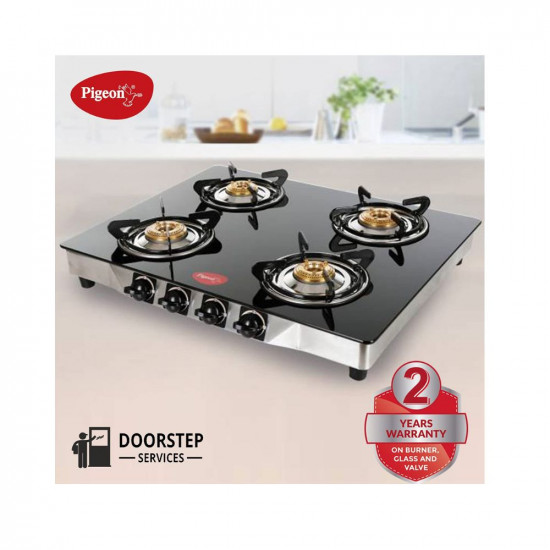 Pigeon by Stovekraft Blaze Gas Stove with High Powered 4 Brass Burner