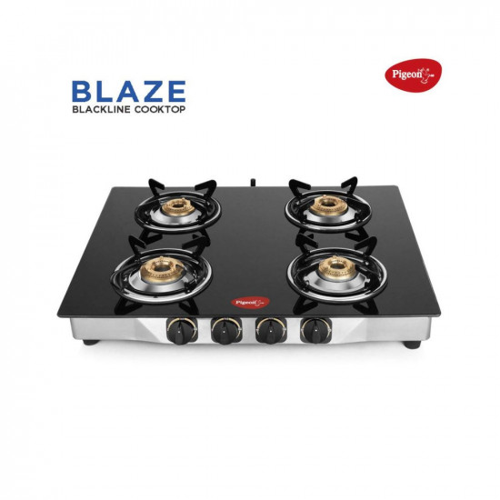 Pigeon by Stovekraft Blaze Gas Stove with High Powered 4 Brass Burner