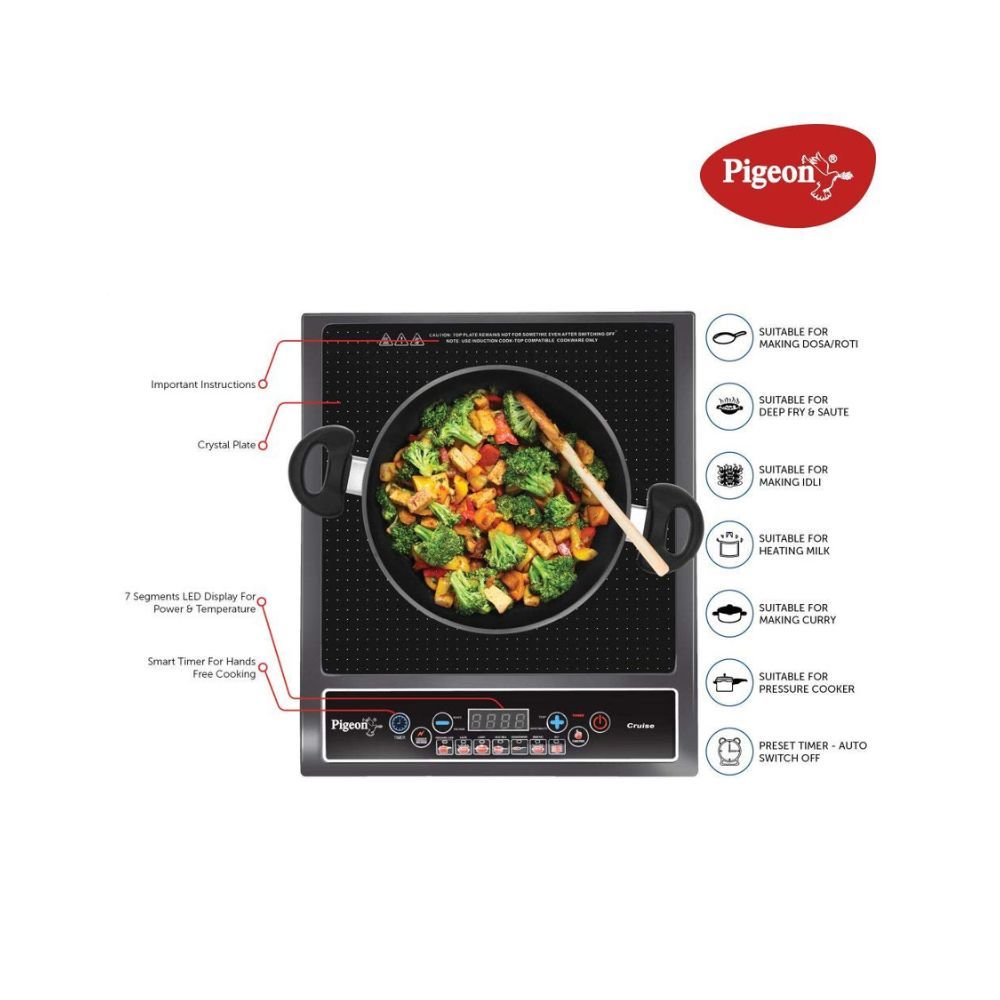 Pigeon by Stovekraft Cruise 1800 watt Induction Cooktop Black