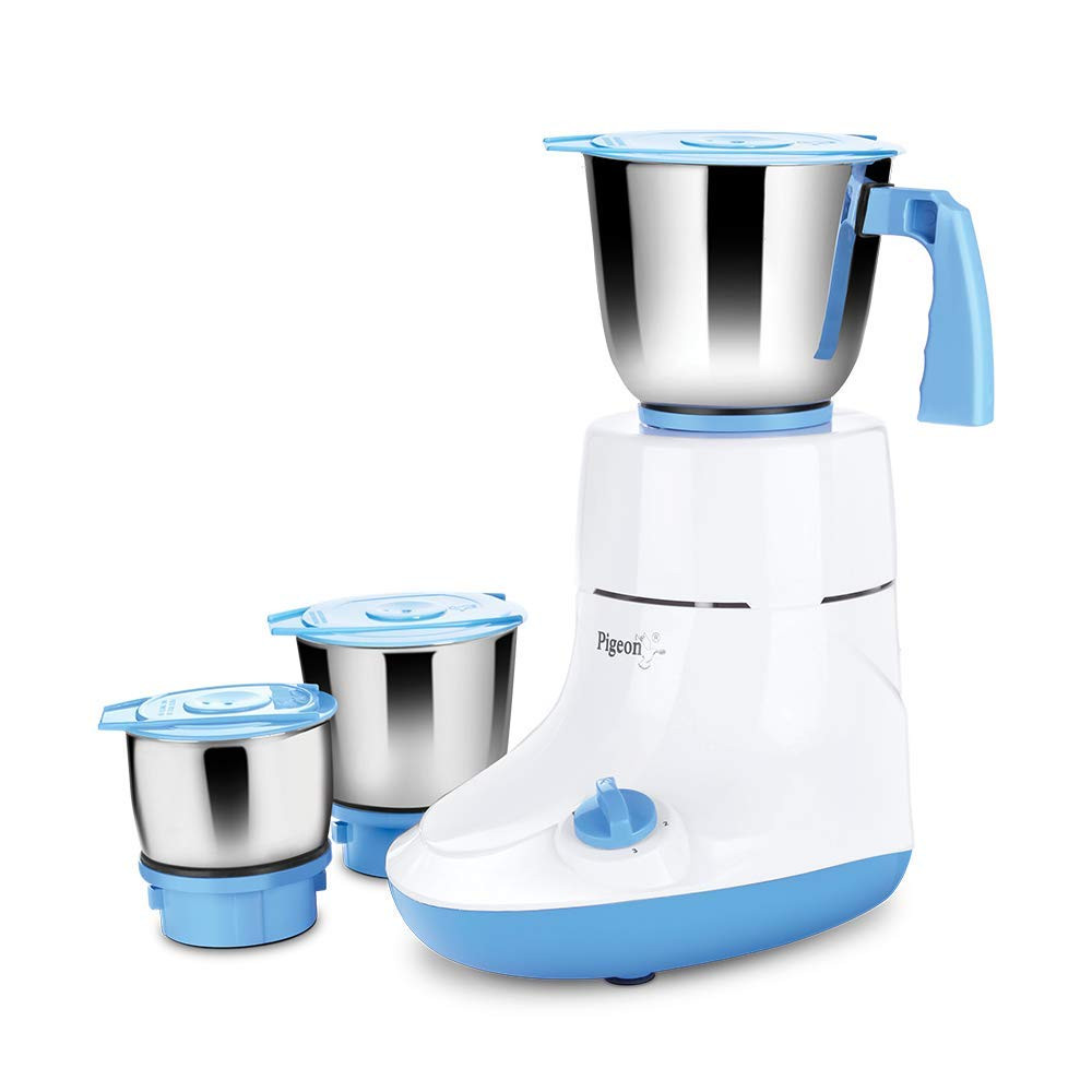 Pigeon by Stovekraft Glory 550 Watt Mixer Grinder with 3 Stainless Steel Jars for Dry Grinding Wet Grinding and Making Chutney white 14430