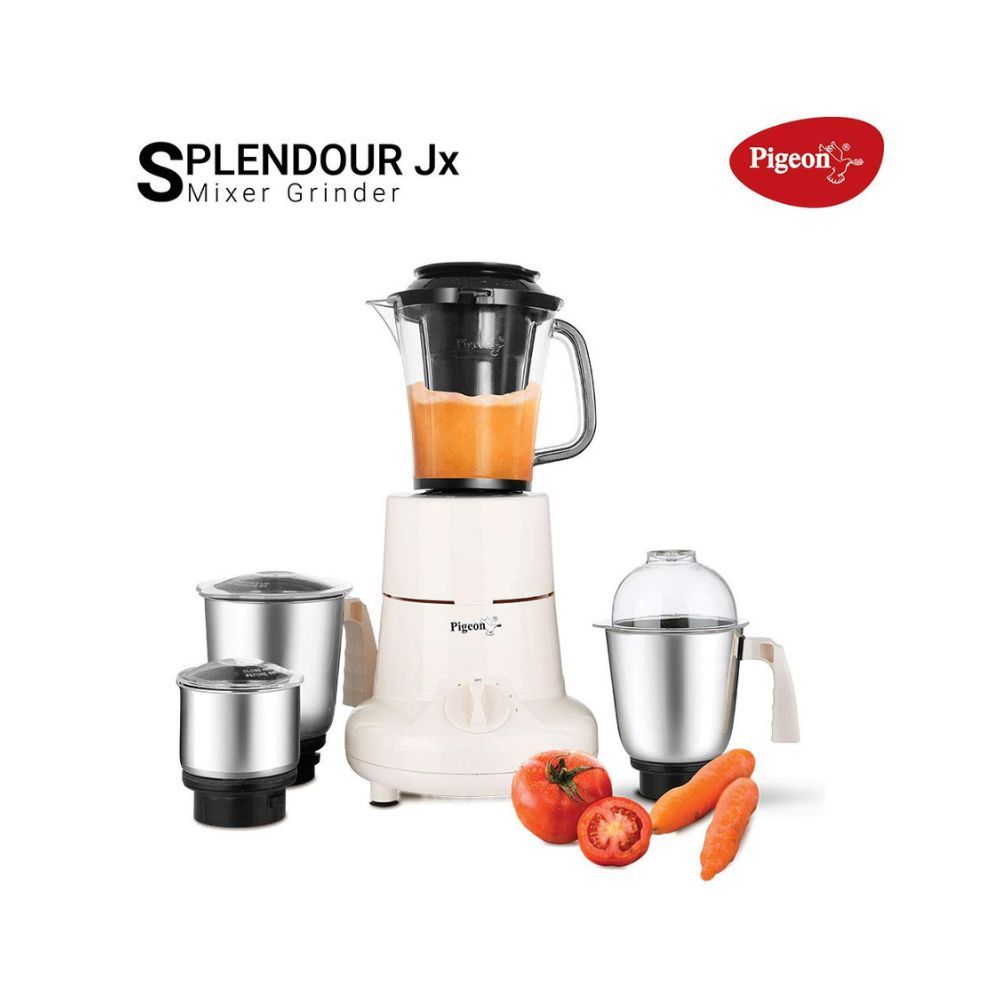 Pigeon by Stovekraft Splendour JX 750 Watt Juicer Mixer Grinder with 4 Stainless Steel Jars for Juice