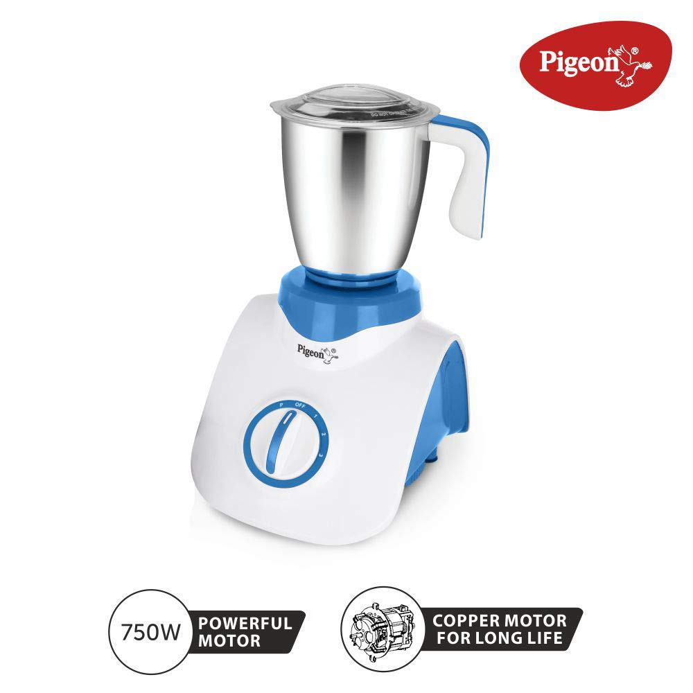 Pigeon by Stovekraft Super Storm 750 Watt Juicer Mixer Grinder with 4 Stainless Steel Jars for Juice Dry Grinding Wet Grinding and Making Chutney