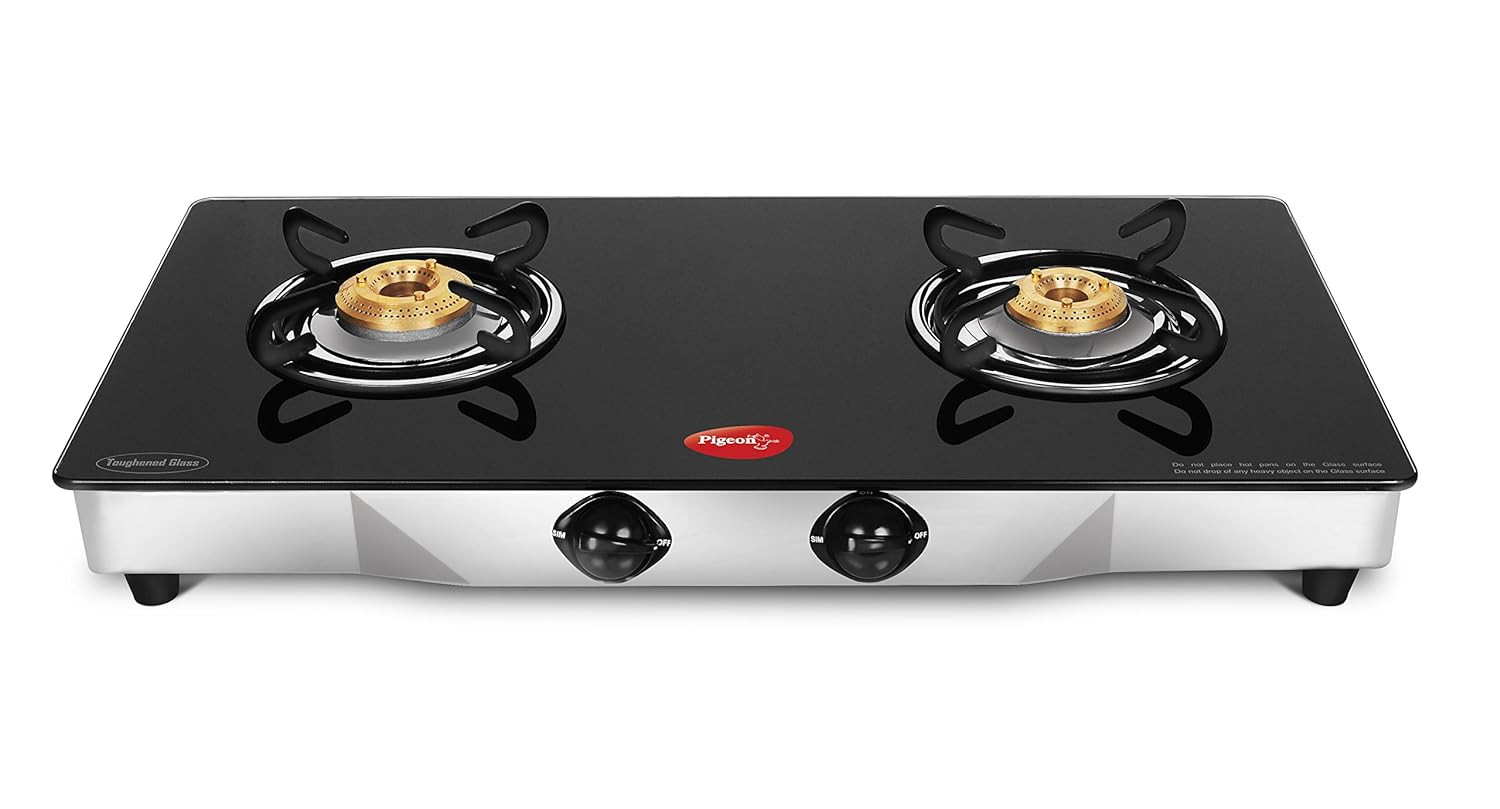 Pigeon by Stoverkraft Stainless Steel Blackline 2 Burner Square -Jumbo Burners Large Black