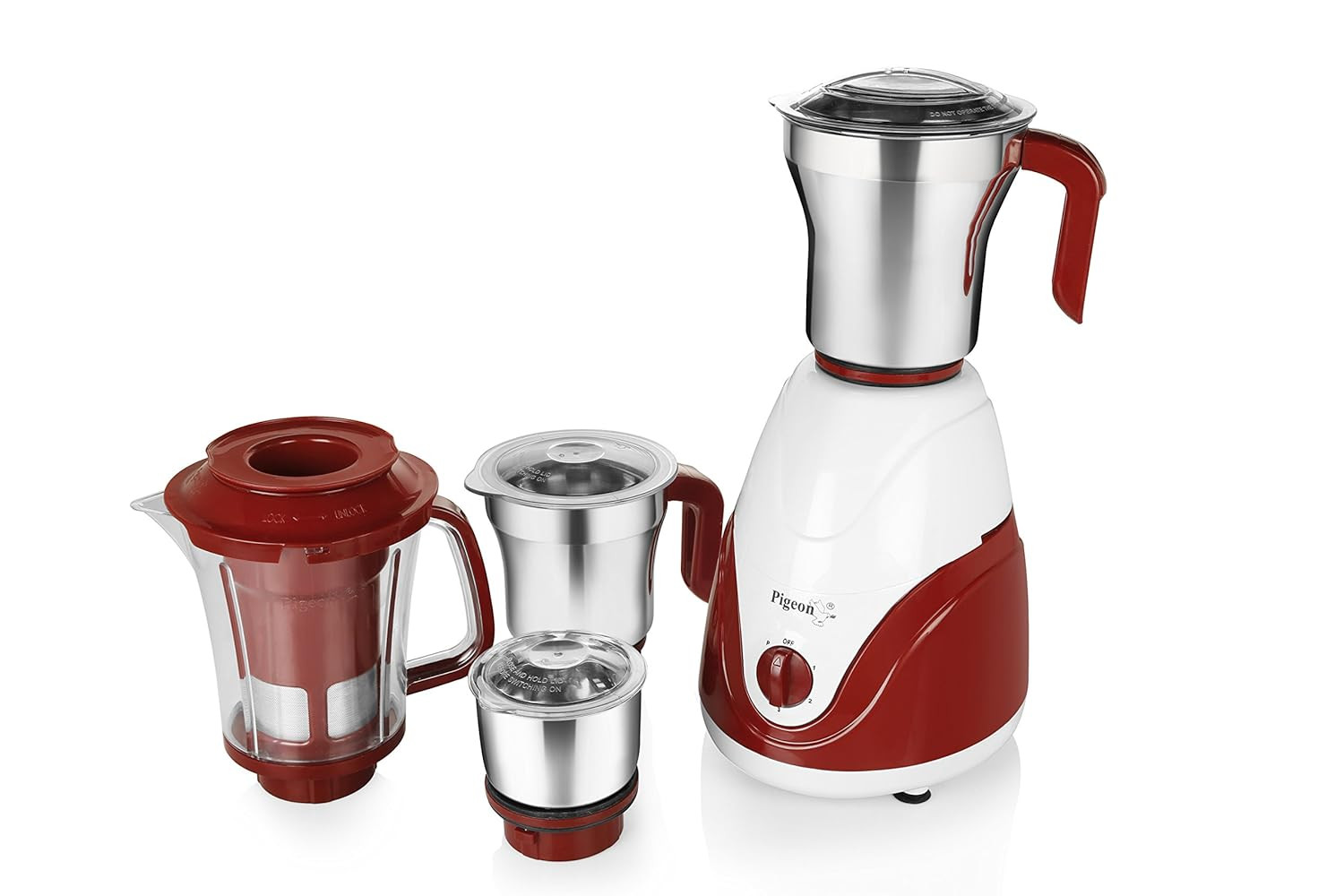 Pigeon Mixer Grinder 750W Red White