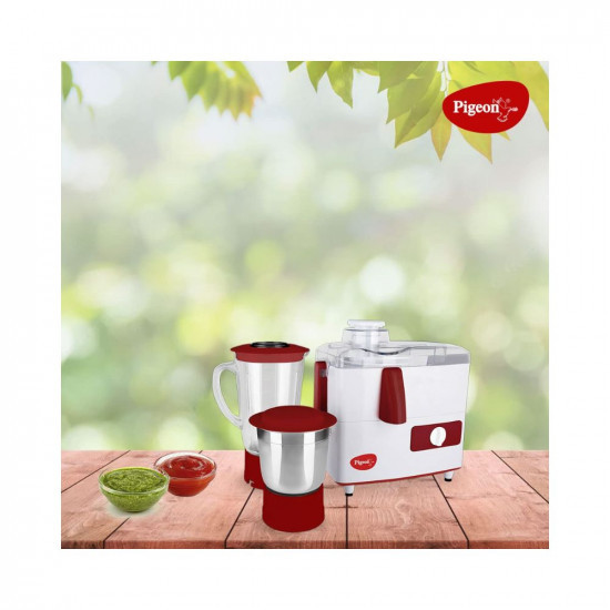 Pigeon Tornado 500 W Juicer Mixer Grinder with 2 Jars for Juicing Dry  Wet Grinding and Chutney Making - White