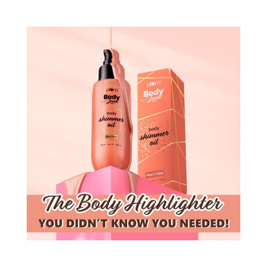 Plum BodyLovin’ Body Shimmer Oil - Peach Glow | Intense colour payoff | Non-greasy