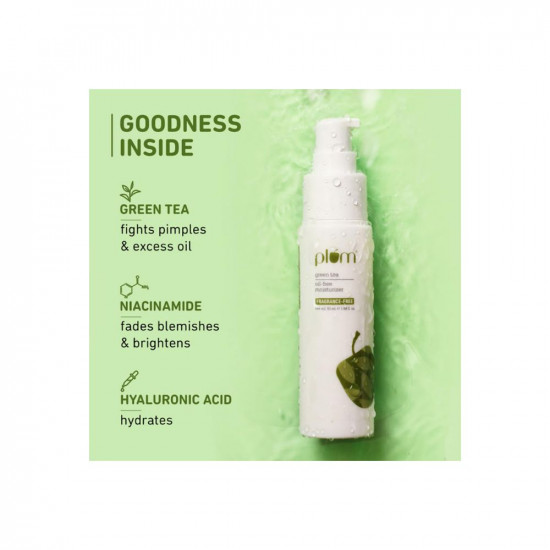 Plum Green Tea Oil-Free Moisturizer For Face | With Niacinamide & Hyaluronic Acid | Calms Acne, Soothes Irritated Skin