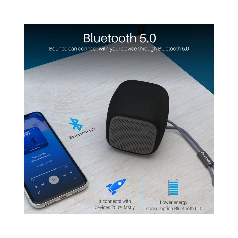 Portronics Bounce POR-939 Portable Wireless Bluetooth Speaker with FM  USB Music Black