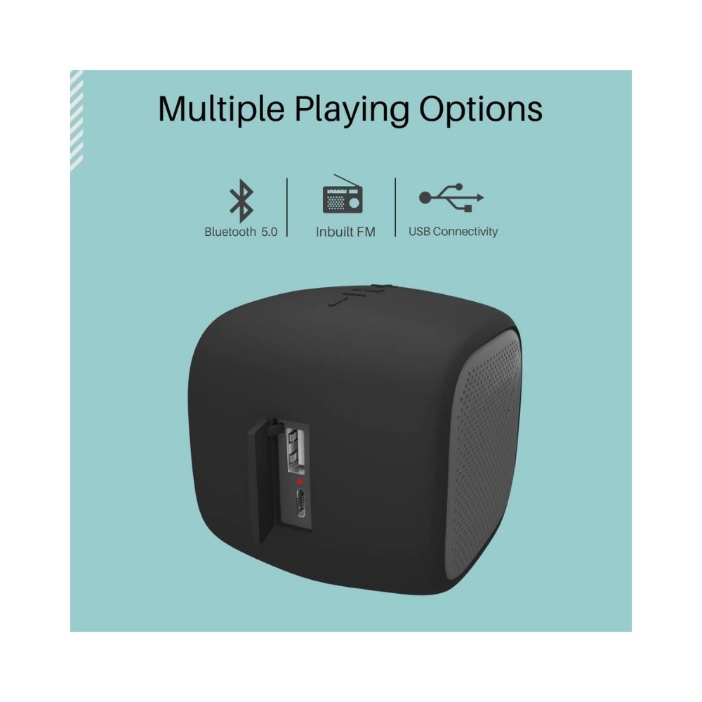 Portronics Bounce POR-939 Portable Wireless Bluetooth Speaker with FM  USB Music Black