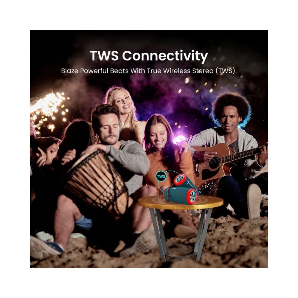 Portronics Breeze 3 TWS Connectivity 20W Portable Bluetooth 50 Speaker with Aux-in Port 2000 mAh in-Built FM RadioRed