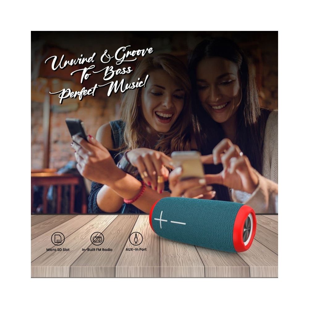 Portronics Breeze 3 TWS Connectivity 20W Portable Bluetooth 50 Speaker with Aux-in Port 2000 mAh in-Built FM RadioRed