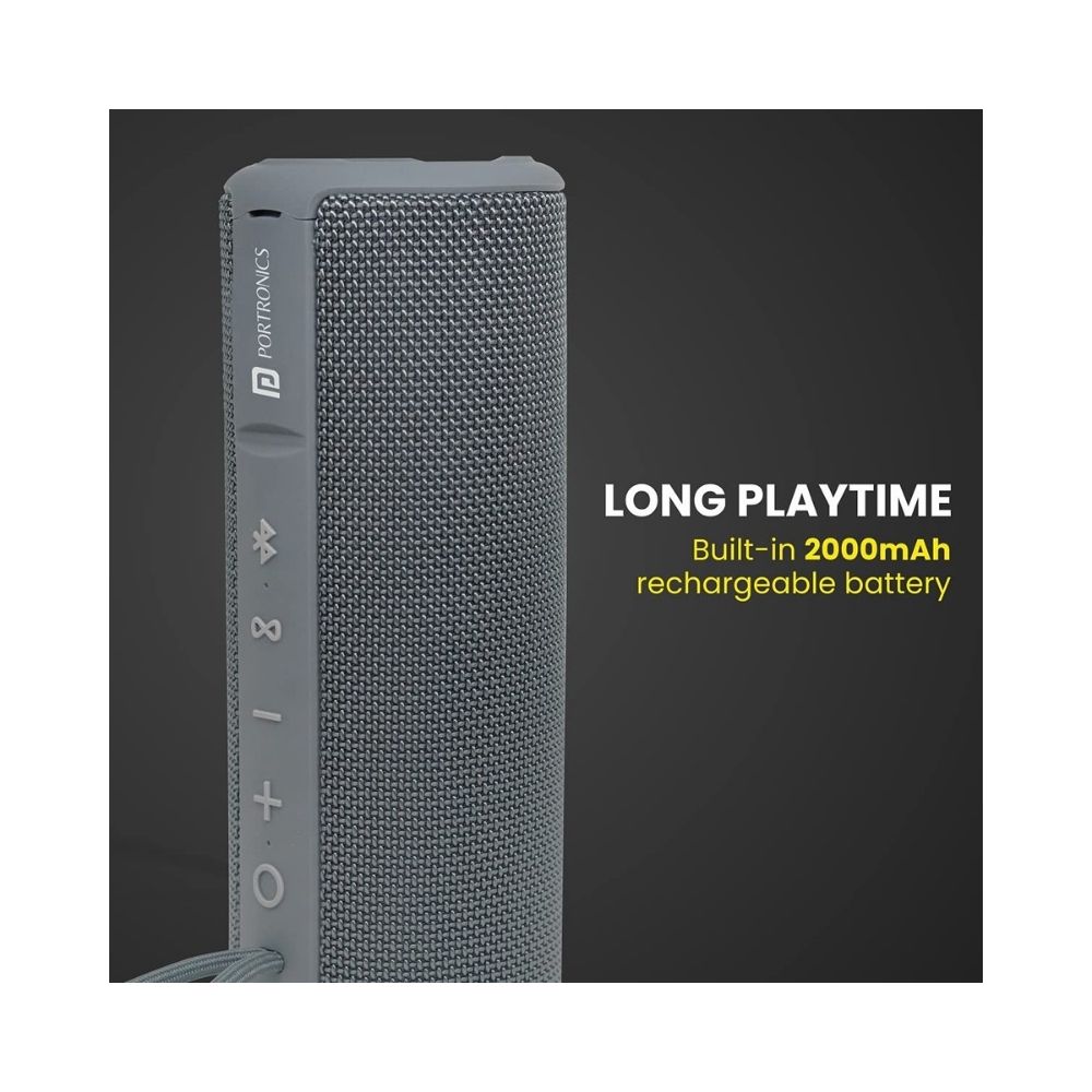 Portronics Breeze Plus POR-545 20W Bluetooth 50 Portable Stereo Speaker - Grey
