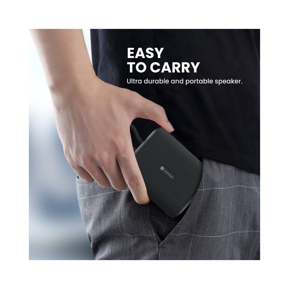 Portronics Buzz 5W Portable Wireless Bluetooth Speaker with TWS - Black