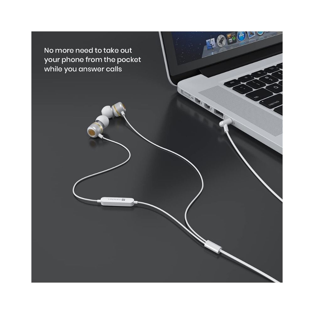 Portronics Conch 10 in-Ear Wired Earphone with 3.5mm Jack-(White)