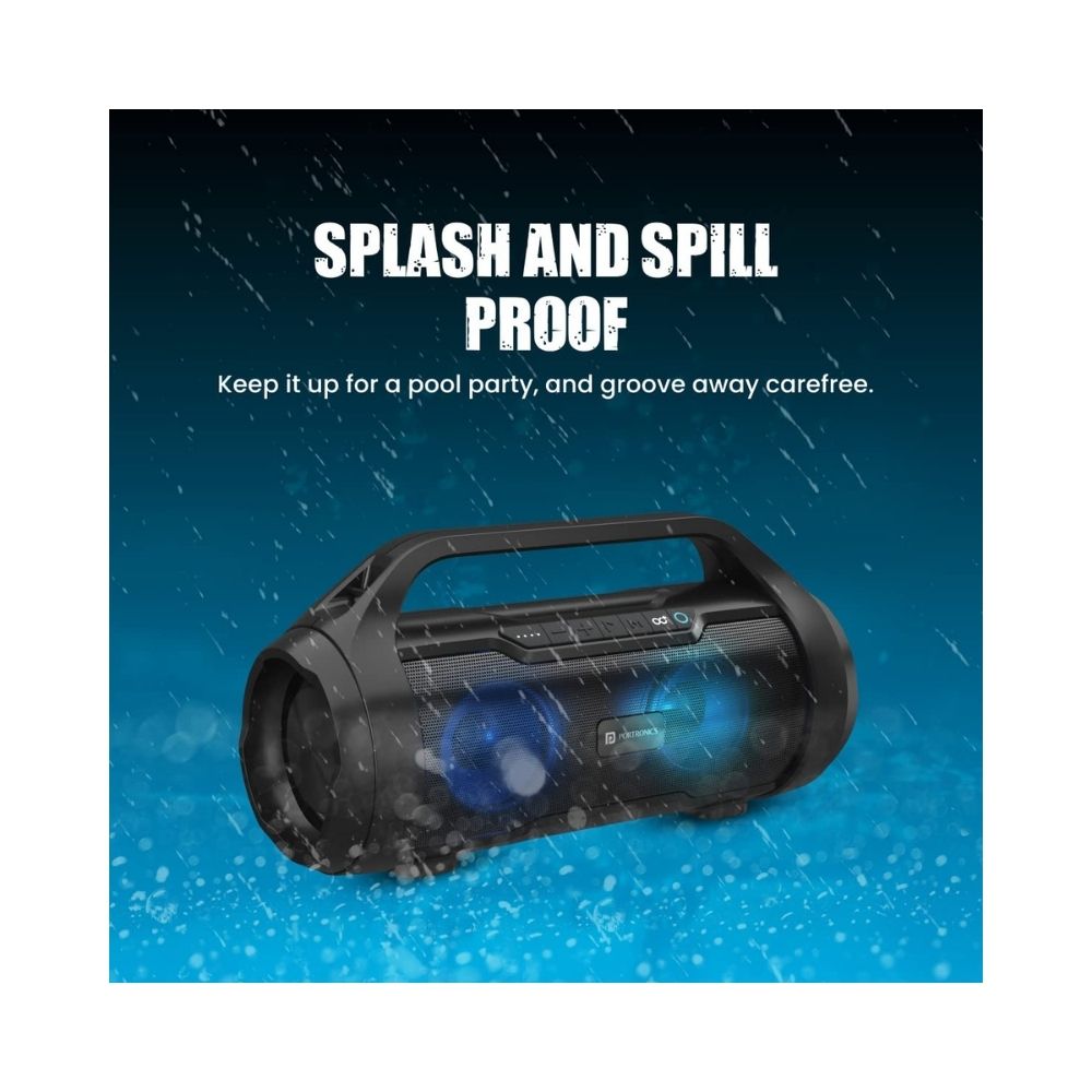 Portronics Dash 11 40W Bluetooth Speaker with Multi Color LED Light - Black