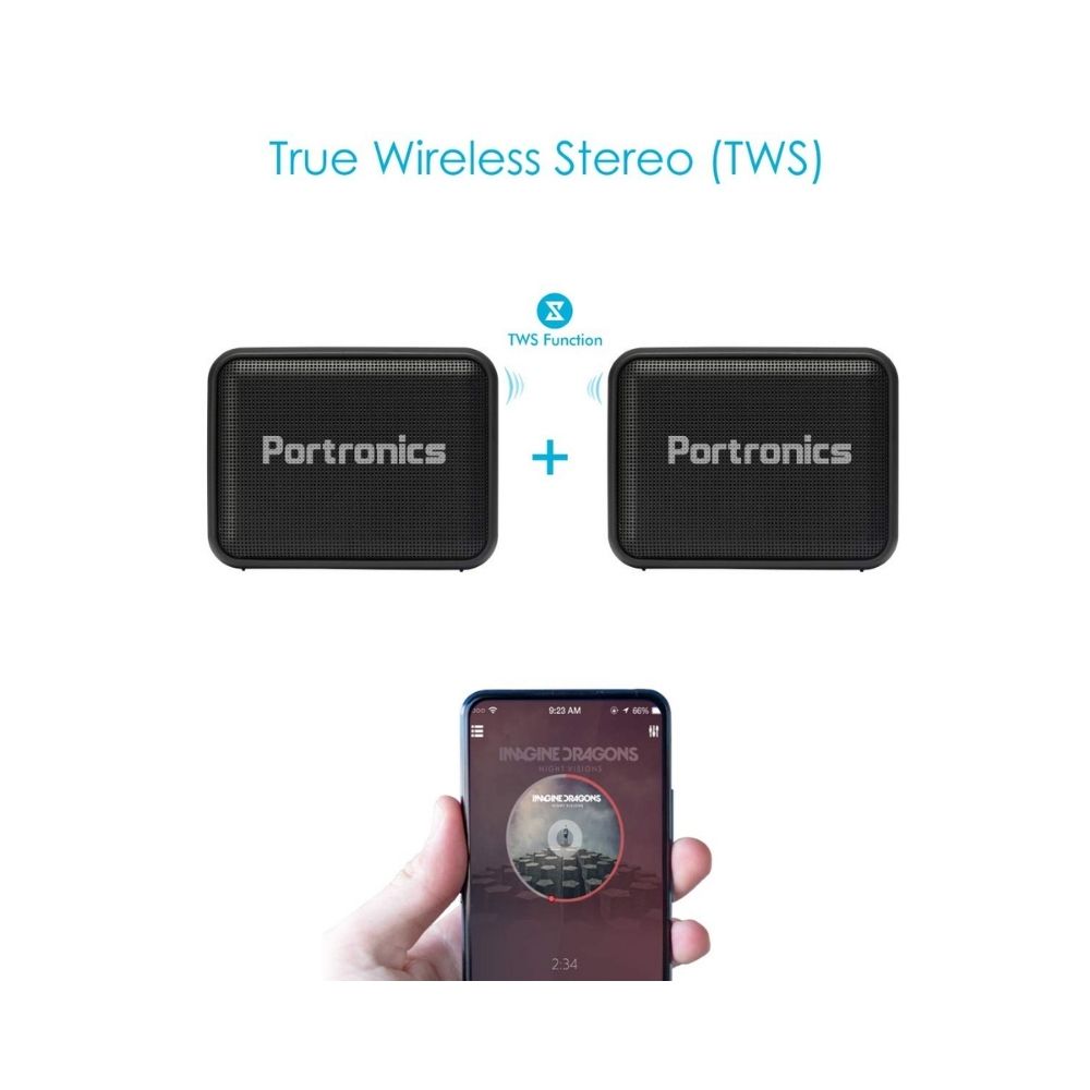 Portronics Dynamo POR-394 5W Bluetooth 5.0 Portable Stereo Speaker with TWS, 2000mAh Battery(Black)