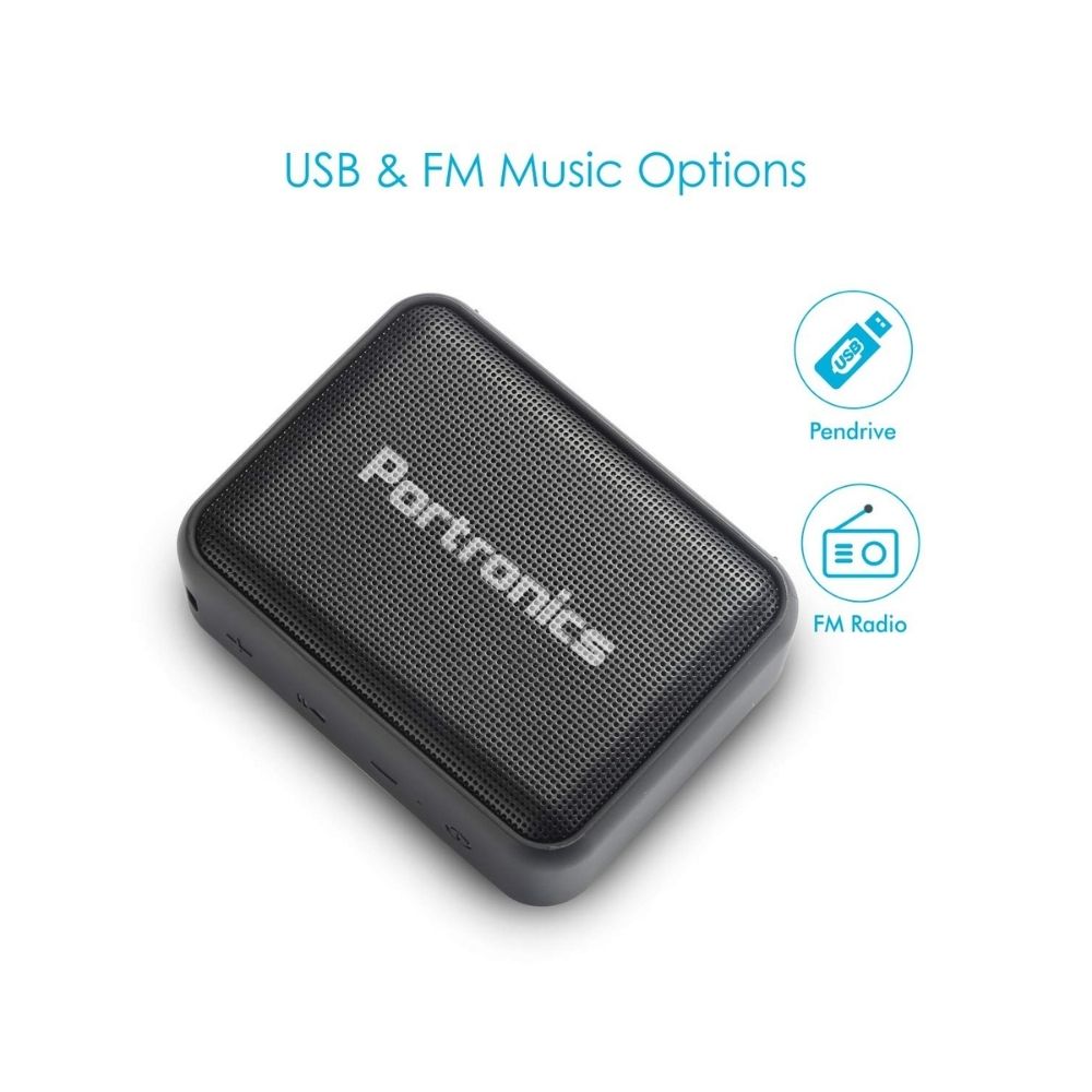 Portronics Dynamo POR-394 5W Bluetooth 5.0 Portable Stereo Speaker with TWS, 2000mAh Battery(Black)