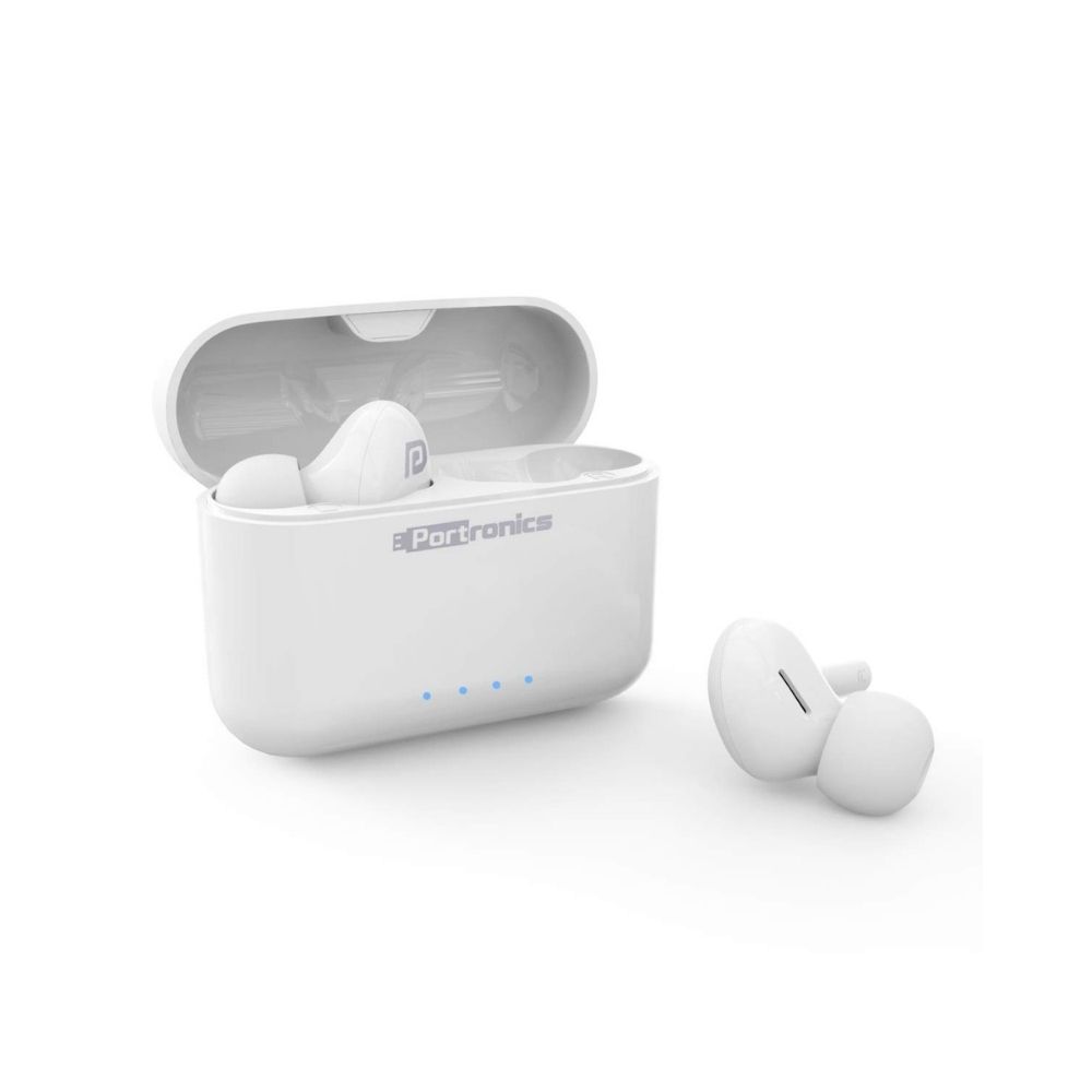 Portronics Harmonics Twins 33 Smart Truly Wireless Bluetooth in Ear Earbuds with Mic (White)