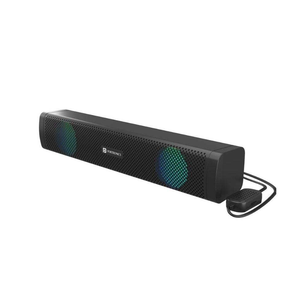 Portronics in Tune 1 6W Portable Wired USB Speaker for LaptopDesktop with LED Light-Black With RGB Light