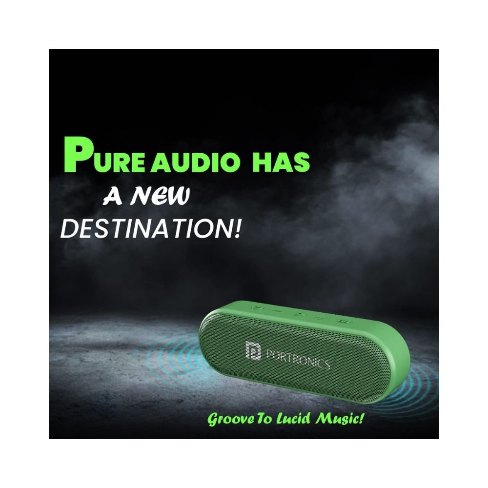 Portronics Phonic 15W Portable Wireless Bluetooth Speaker with TWS - (Green)