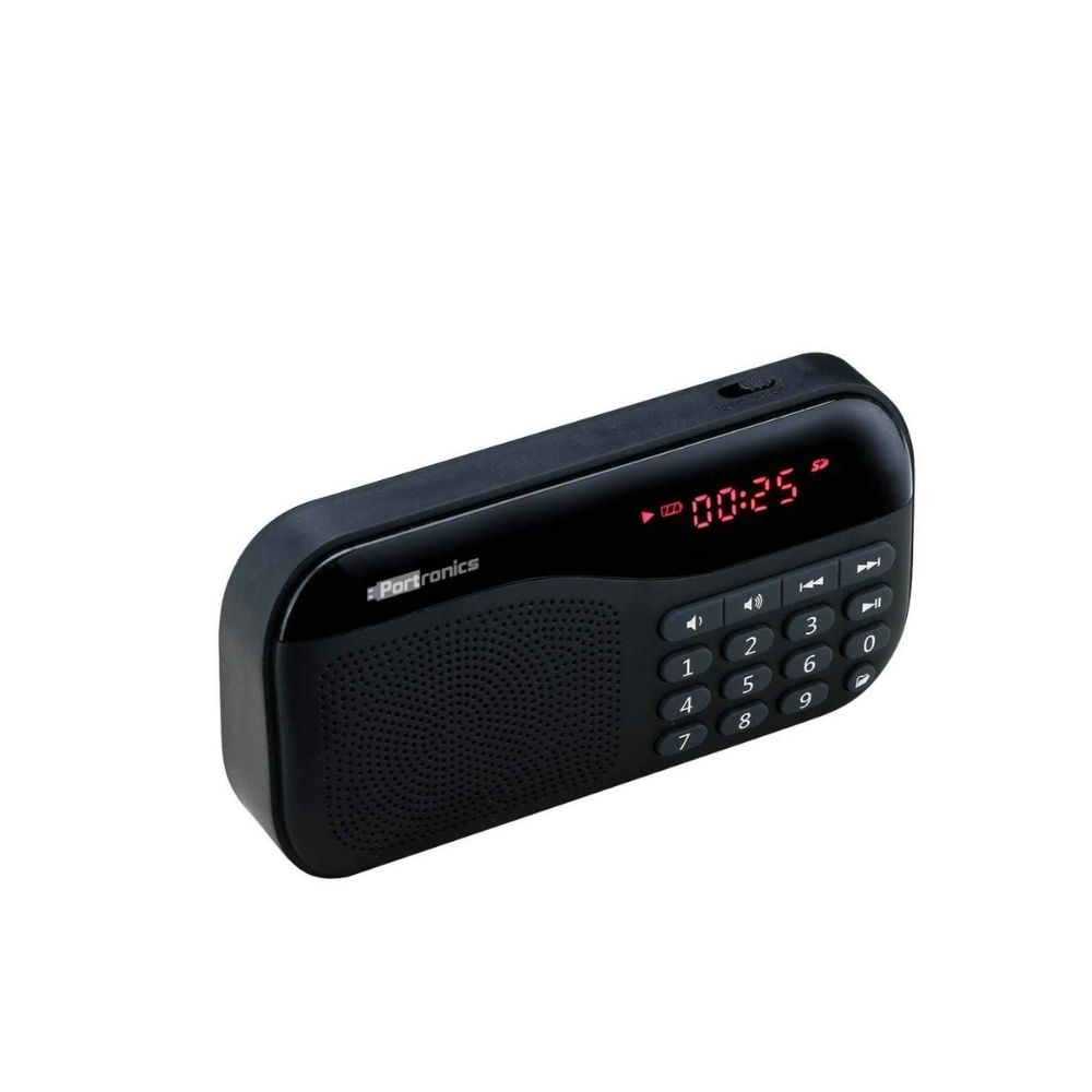 Portronics Plugs POR-141 Portable Speaker with FM  Micro SD Card Support Black