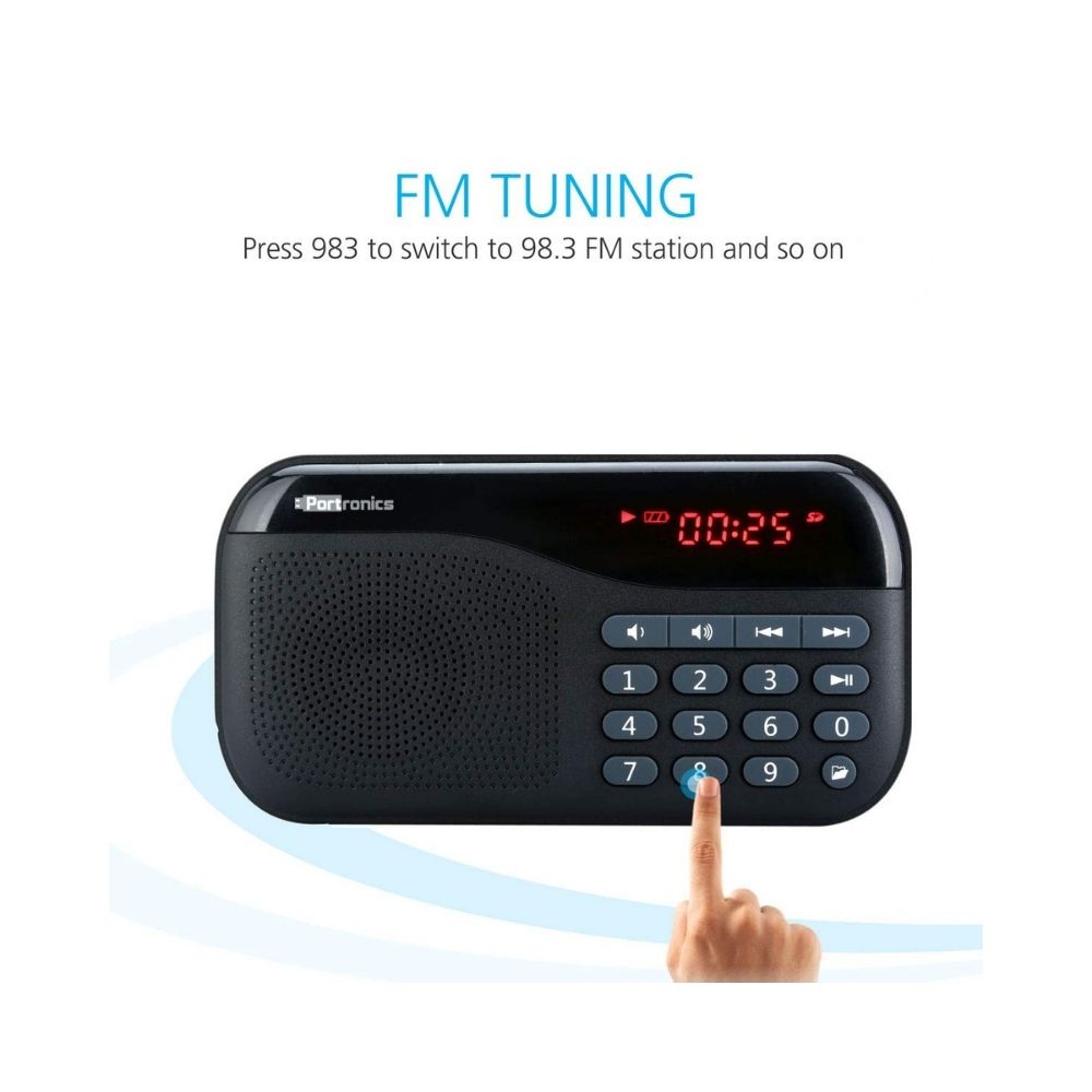 Portronics Plugs POR-141 Portable Speaker with FM  Micro SD Card Support Black