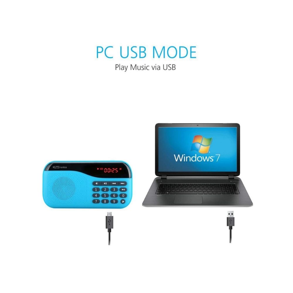 Portronics POR-142 Plugs Portable Speaker with FM  MicroSD card Support Blue