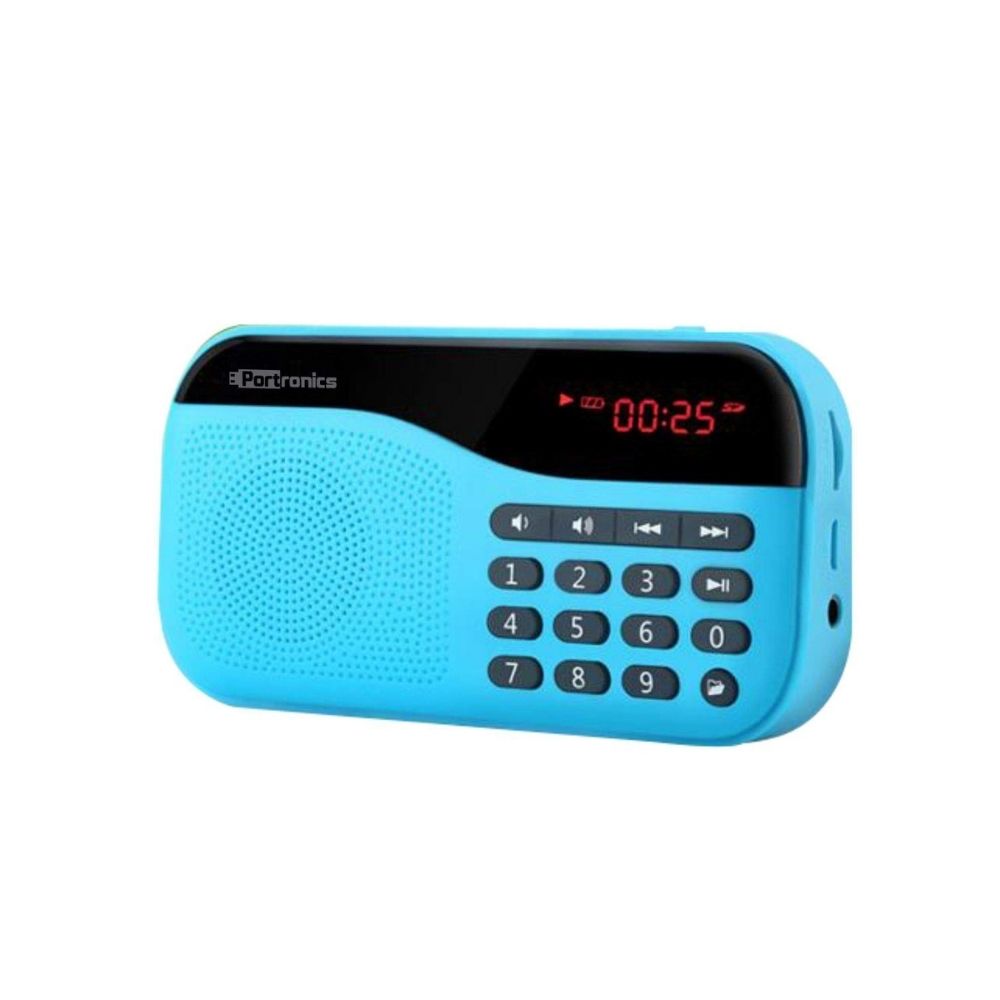 Portronics POR-142 Plugs Portable Speaker with FM  MicroSD card Support Blue