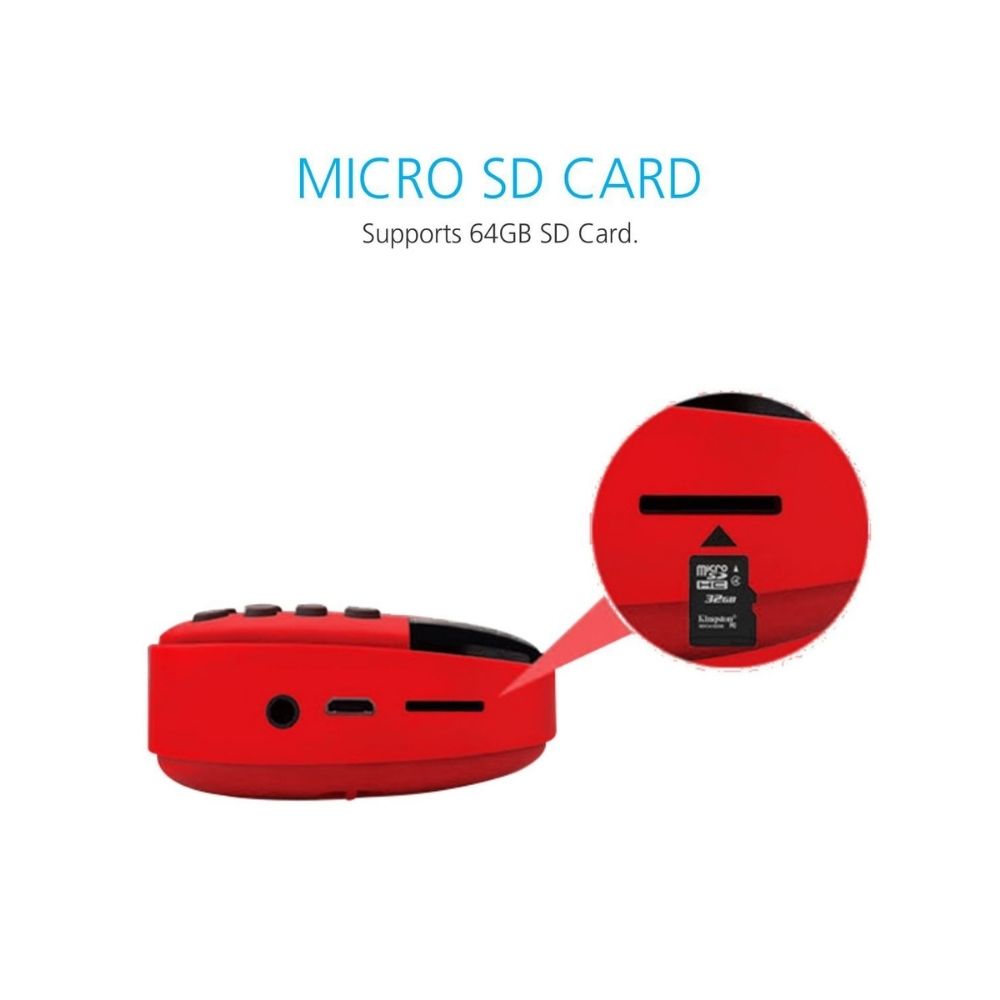 Portronics POR-143 Plugs Portable Speaker with FM  MicroSD card Support Red