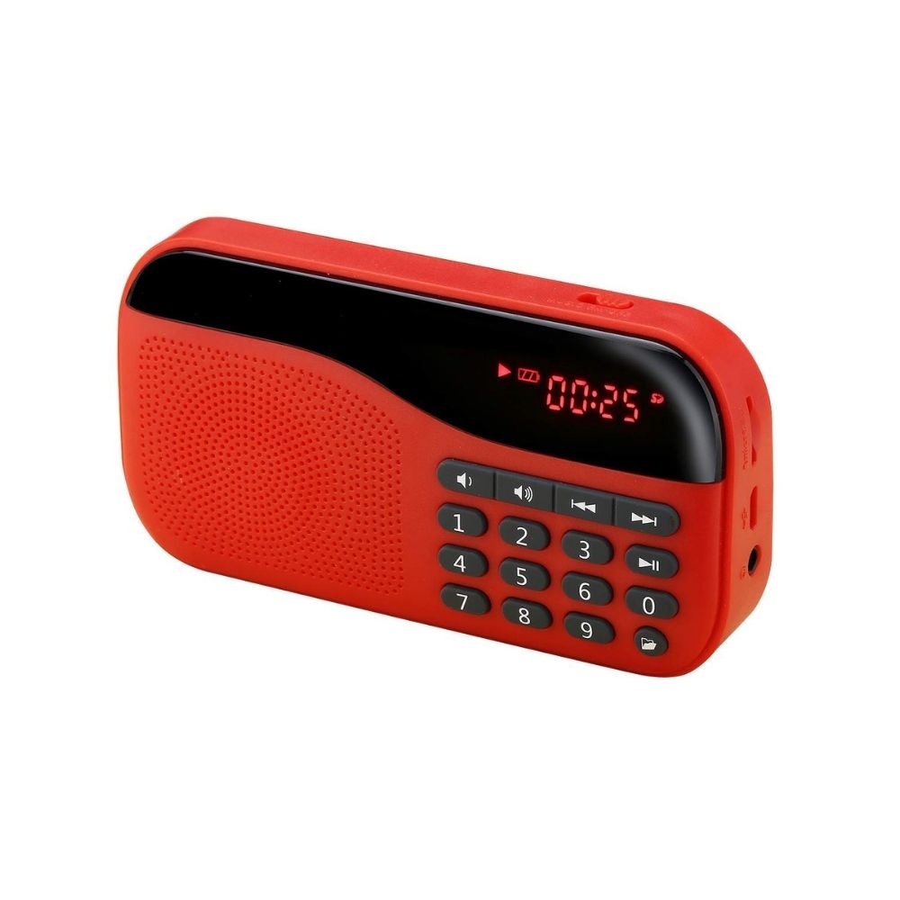 Portronics POR-143 Plugs Portable Speaker with FM  MicroSD card Support Red