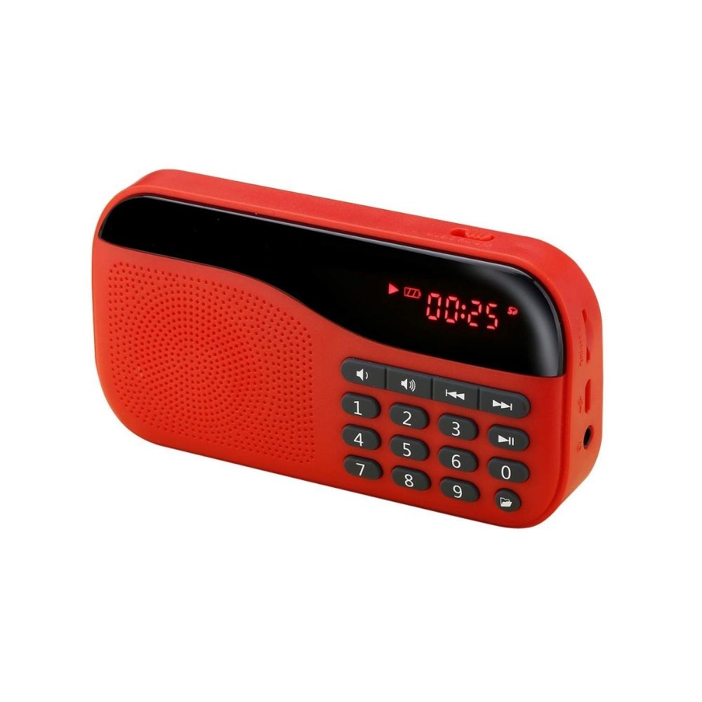 Portronics POR-143 Plugs Portable Speaker with FM & MicroSD card Support (Red)